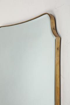 Midcentury Italian Grand Scale Shield Shaped Brass Mirror - 4341556