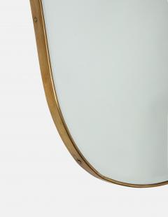 Midcentury Italian Grand Scale Shield Shaped Brass Mirror - 4341557