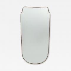 Midcentury Italian Grand Scale Shield Shaped Brass Mirror - 4344809