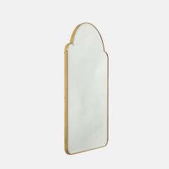 Midcentury Italian Large Arch Shaped Brass Beveled Wall Mirror - 4398671