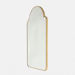 Midcentury Italian Large Arch Shaped Brass Beveled Wall Mirror - 4398672