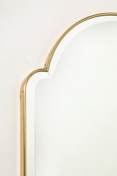 Midcentury Italian Large Arch Shaped Brass Beveled Wall Mirror - 4398674