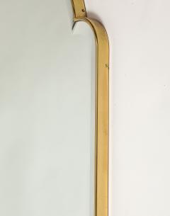 Midcentury Italian Large Arch Shaped Brass Beveled Wall Mirror - 4398677