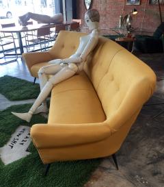 Midcentury Italian Large Curved Sofa 1950s - 618926