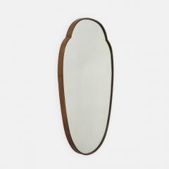 Midcentury Italian Large Shield Shaped Beaded Brass Wall Mirror - 4454227