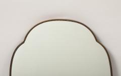 Midcentury Italian Large Shield Shaped Beaded Brass Wall Mirror - 4454230