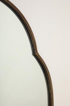 Midcentury Italian Large Shield Shaped Beaded Brass Wall Mirror - 4454237