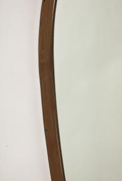 Midcentury Italian Large Shield Shaped Beaded Brass Wall Mirror - 4454238