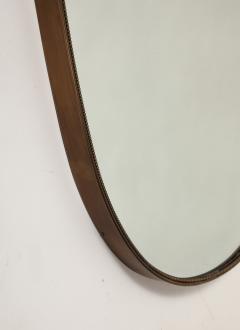 Midcentury Italian Large Shield Shaped Beaded Brass Wall Mirror - 4454240