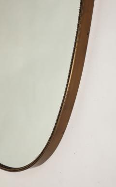 Midcentury Italian Large Shield Shaped Beaded Brass Wall Mirror - 4454242