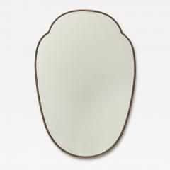 Midcentury Italian Large Shield Shaped Beaded Brass Wall Mirror - 4454823