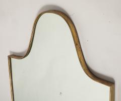 Midcentury Italian Large Shield Shaped Brass Wall Mirror - 4398689