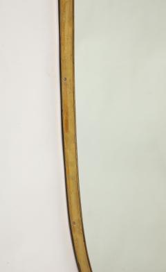 Midcentury Italian Large Shield Shaped Brass Wall Mirror - 4398692