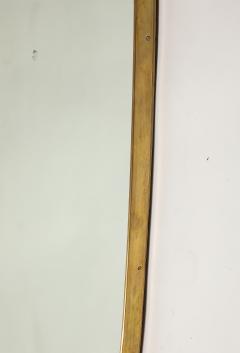 Midcentury Italian Large Shield Shaped Brass Wall Mirror - 4398693