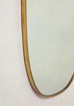Midcentury Italian Large Shield Shaped Brass Wall Mirror - 4398694
