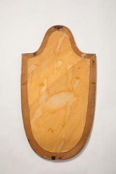 Midcentury Italian Large Shield Shaped Brass Wall Mirror - 4398696