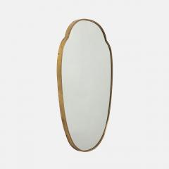 Midcentury Italian Large Shield Shaped Brass Wall Mirror - 4454296