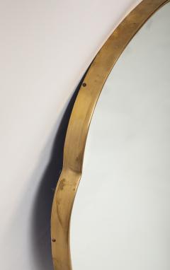 Midcentury Italian Large Shield Shaped Brass Wall Mirror - 4454300