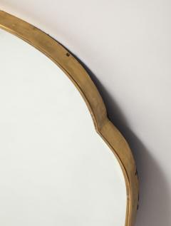 Midcentury Italian Large Shield Shaped Brass Wall Mirror - 4454301