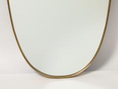 Midcentury Italian Large Shield Shaped Brass Wall Mirror - 4454303