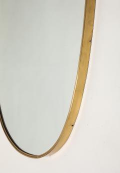 Midcentury Italian Large Shield Shaped Brass Wall Mirror - 4454305