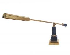 Midcentury Italian Modern Brass and Black Marble Desk or Table Lamp - 1761624