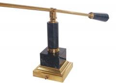 Midcentury Italian Modern Brass and Black Marble Desk or Table Lamp - 1761627