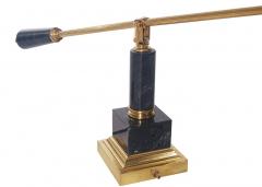 Midcentury Italian Modern Brass and Black Marble Desk or Table Lamp - 4349416