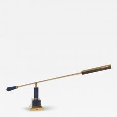 Midcentury Italian Modern Brass and Black Marble Desk or Table Lamp - 4351623