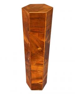 Midcentury Italian Modern Hexagonal Walnut Burl Pedestal or Side Table - 2929241