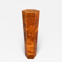 Midcentury Italian Modern Hexagonal Walnut Burl Pedestal or Side Table - 2930694