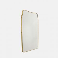 Midcentury Italian Modernist Large Shaped Brass Beveled Wall Mirror - 4398698