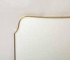Midcentury Italian Modernist Large Shaped Brass Beveled Wall Mirror - 4398700