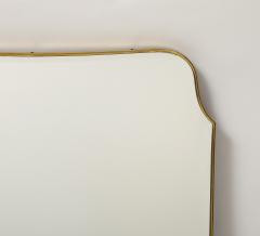 Midcentury Italian Modernist Large Shaped Brass Beveled Wall Mirror - 4398702