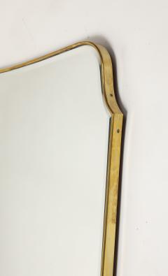 Midcentury Italian Modernist Large Shaped Brass Beveled Wall Mirror - 4398703