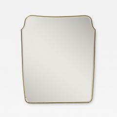 Midcentury Italian Modernist Large Shaped Brass Beveled Wall Mirror - 4401758