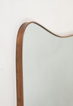 Midcentury Italian Modernist Large Shaped Brass Mirror - 4270792