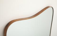 Midcentury Italian Modernist Large Shaped Brass Mirror - 4270806