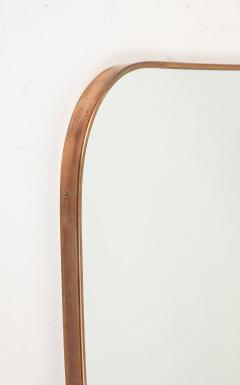 Midcentury Italian Modernist Large Shaped Brass Mirror  - 4270817