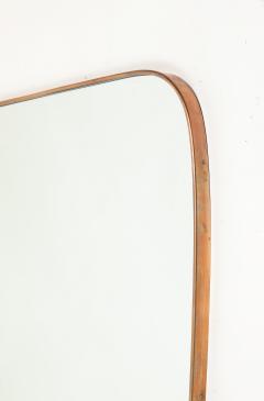Midcentury Italian Modernist Large Shaped Brass Mirror  - 4270820