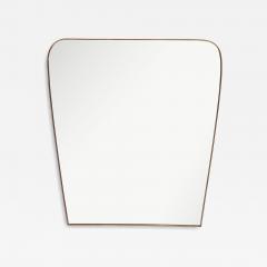 Midcentury Italian Modernist Large Shaped Brass Mirror  - 4277226