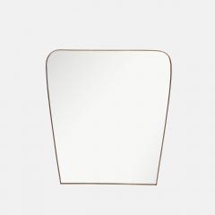 Midcentury Italian Modernist Large Shaped Brass Mirror  - 4277228