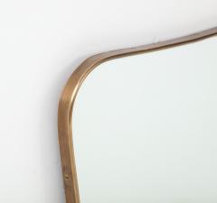 Midcentury Italian Modernist Pair of Large Shaped Brass Mirrors - 3613355
