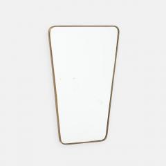 Midcentury Italian Modernist Shaped Brass Wall Mirror - 4484068