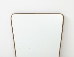 Midcentury Italian Modernist Shaped Brass Wall Mirror - 4484071