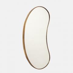 Midcentury Italian Pair of Kidney Shaped Brass Mirrors - 4281389