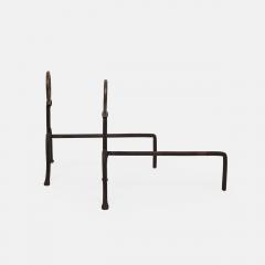 Midcentury Italian Pair of Wrought Iron Andirons - 4289276