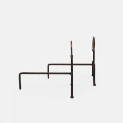 Midcentury Italian Pair of Wrought Iron Andirons - 4289278