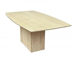 Midcentury Italian Post Modern Travertine Marble Rectangular Dining Table - 3029769
