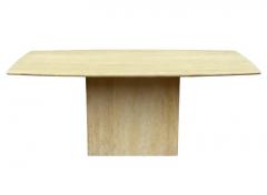 Midcentury Italian Post Modern Travertine Marble Rectangular Dining Table - 3029771